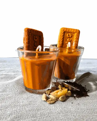 Cutting chai with biscuit