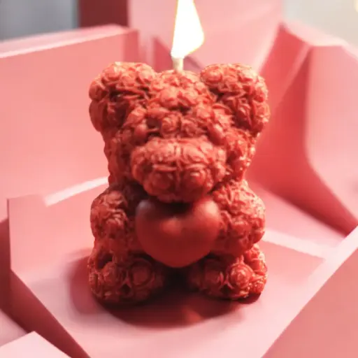 Teddy bear candle